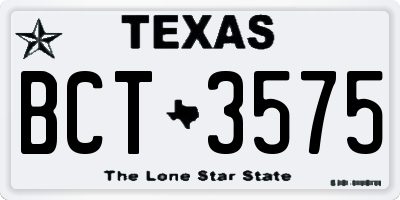 TX license plate BCT3575
