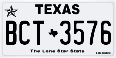TX license plate BCT3576
