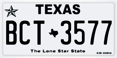TX license plate BCT3577