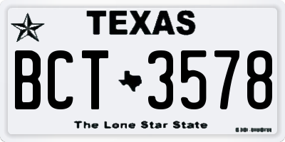 TX license plate BCT3578