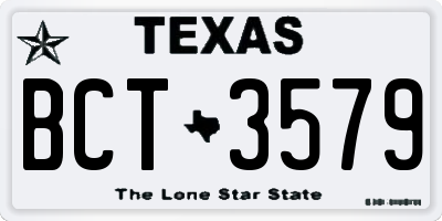 TX license plate BCT3579