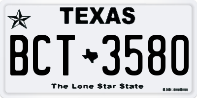 TX license plate BCT3580