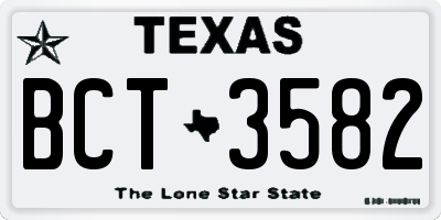 TX license plate BCT3582