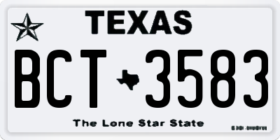 TX license plate BCT3583