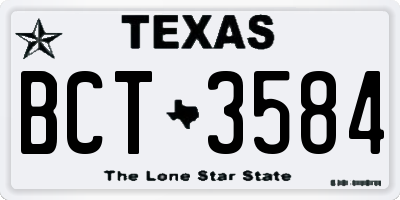 TX license plate BCT3584