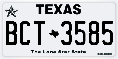 TX license plate BCT3585