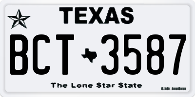 TX license plate BCT3587