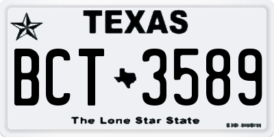 TX license plate BCT3589