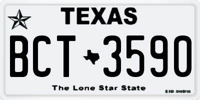TX license plate BCT3590