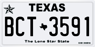 TX license plate BCT3591
