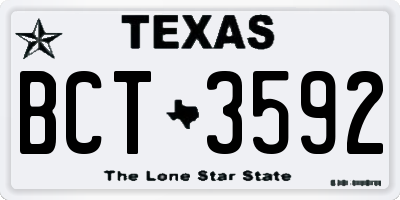 TX license plate BCT3592