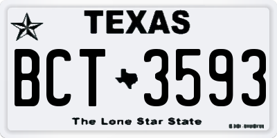 TX license plate BCT3593