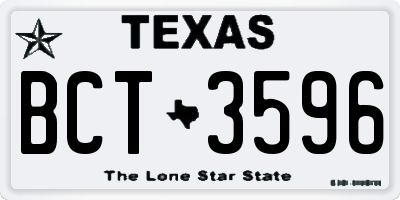 TX license plate BCT3596