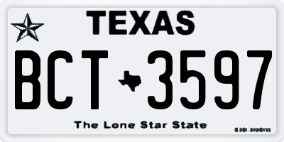 TX license plate BCT3597