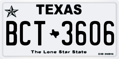 TX license plate BCT3606