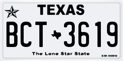 TX license plate BCT3619