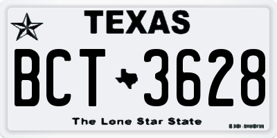 TX license plate BCT3628