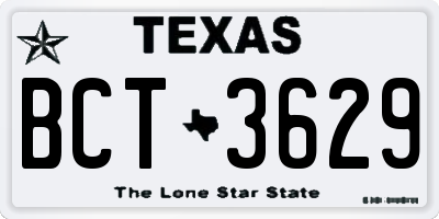 TX license plate BCT3629