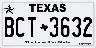 TX license plate BCT3632