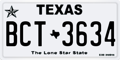 TX license plate BCT3634