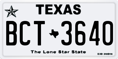 TX license plate BCT3640