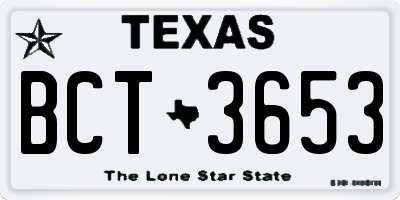 TX license plate BCT3653