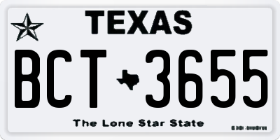 TX license plate BCT3655