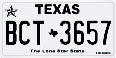 TX license plate BCT3657