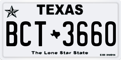 TX license plate BCT3660