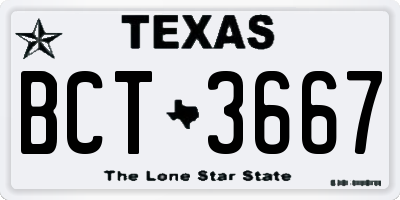 TX license plate BCT3667