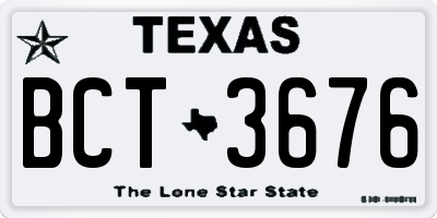 TX license plate BCT3676