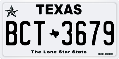 TX license plate BCT3679