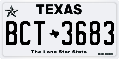 TX license plate BCT3683