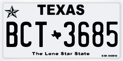 TX license plate BCT3685