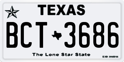 TX license plate BCT3686