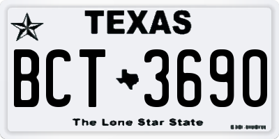 TX license plate BCT3690