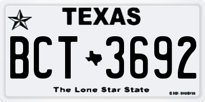 TX license plate BCT3692