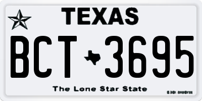TX license plate BCT3695