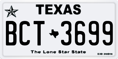 TX license plate BCT3699