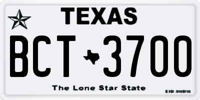 TX license plate BCT3700