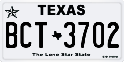 TX license plate BCT3702