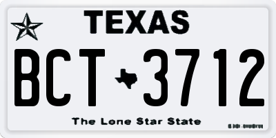 TX license plate BCT3712