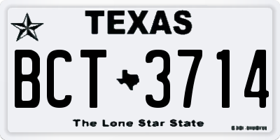 TX license plate BCT3714