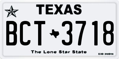 TX license plate BCT3718