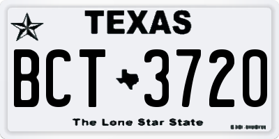 TX license plate BCT3720