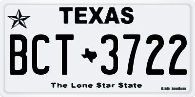 TX license plate BCT3722