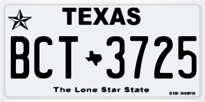 TX license plate BCT3725