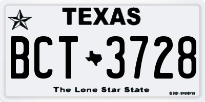 TX license plate BCT3728