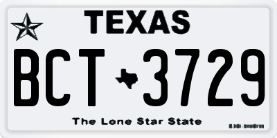 TX license plate BCT3729