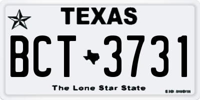 TX license plate BCT3731